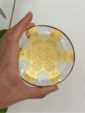 Metatron’s Cube 18K Gold Pleiadian Healing Technology Disc